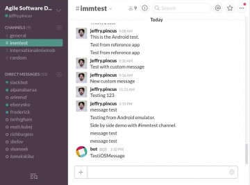 Slack chat room Interface