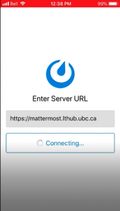 Screenshot of Mattermost iOS login screen