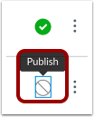 A screenshot of Canvas' publishing feature, highlighting the small green checkmarks that signify it being published.